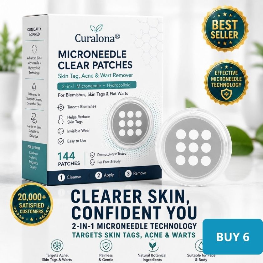 2-in-1 Microneedle & Hydrocolloid Patch 🌿 Invisible Face & Body Patches for Raised Moles, Acne, Flat Warts & Skin Tags - Helps Improve the Appearance of Wrinkles, Scars & Blemishes