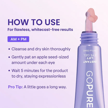 SPECIAL LAUNCH PRICE | GOPURE™ Instant Lift Eye Gel | For Puffiness & Bags, Wrinkles, Fine Lines and Dark Circles