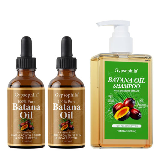 Gypsophila® JUEGO DE 2 PIEZAS ACEITE Y CHAMPÚ PARA EL CRECIMIENTO DEL CABELLO BATANA