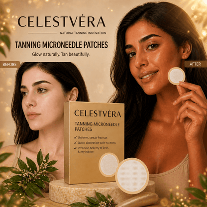 Celestvéra Tanning Microneedle Patches — Biological Self-Tanner, Zero DHA